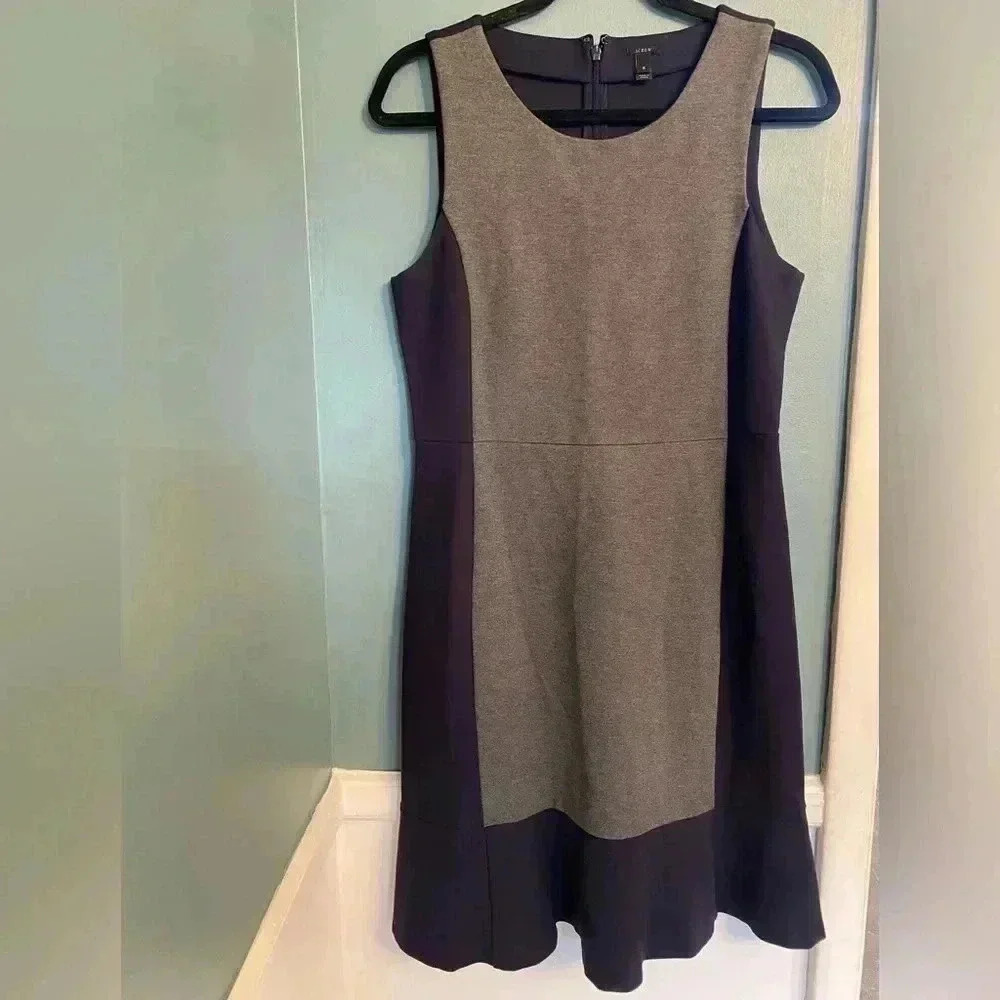 J. Crew professional wardrobe women’s dress - size 8- sleeveless- navy/gray